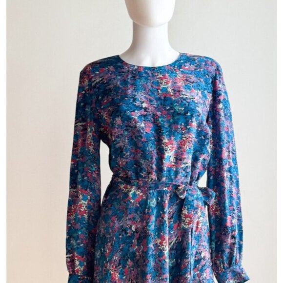 LIberty Art Fabrics Abstract Colourful Print SILK Dress 12 - Picture 3 of 4